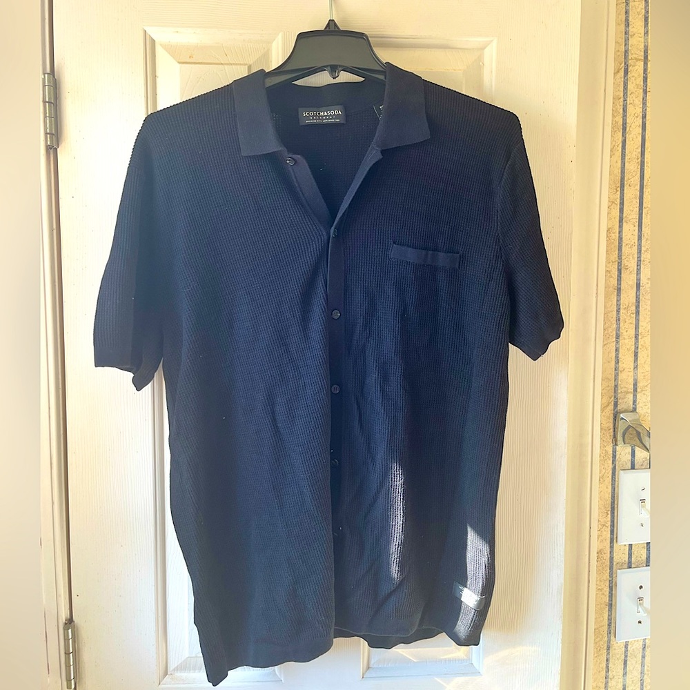 Scotch and Soda new mens XXL polo with pocket in Black